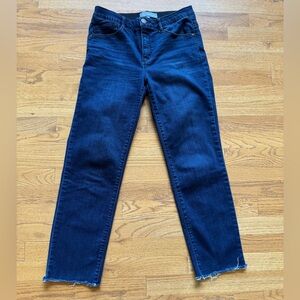 Wit & Wisdom Ab Solution dark wash, slim straight jeans, frayed hem, Size 4 EUC